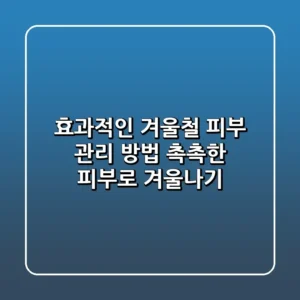 효과적인 겨울철 피부 관리 방법 촉촉한 피부로 겨울나기