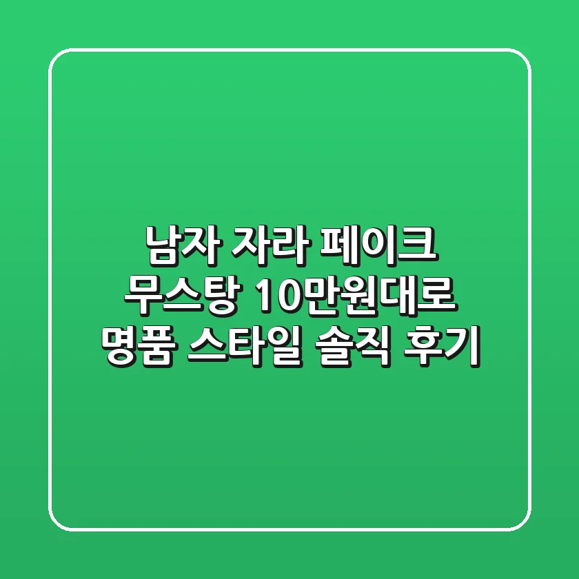 남자 자라 페이크 무스탕 10만원대로 명품 스타일 솔직 후기