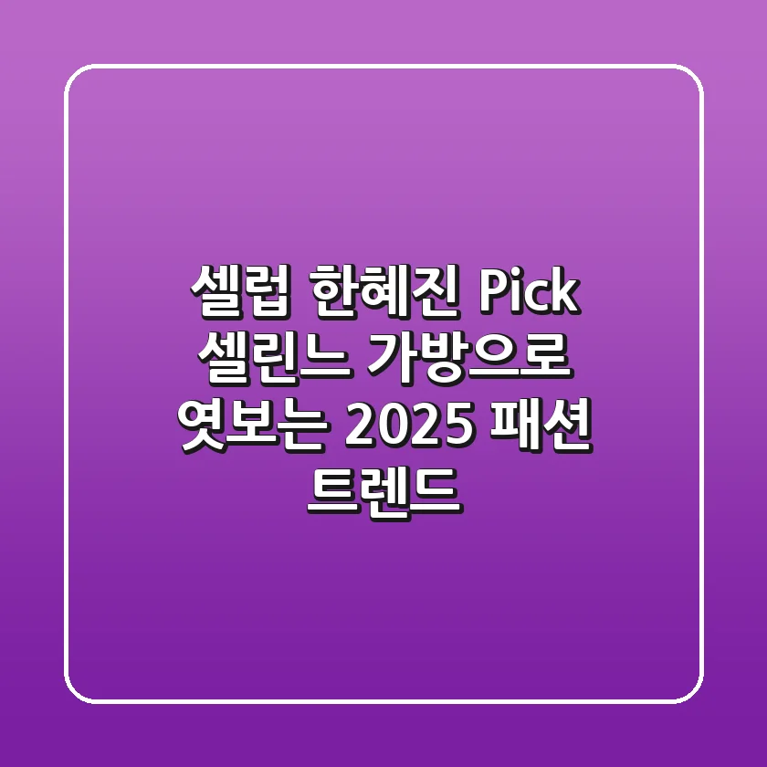 셀럽 한혜진 Pick 셀린느 가방으로 엿보는 2025 패션 트렌드