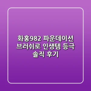화홍982, 파운데이션 브러쉬로 인생템 등극?! 솔직 후기