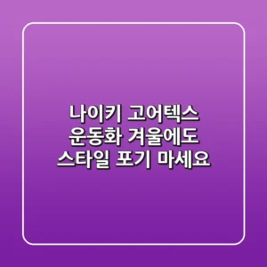 나이키 고어텍스 운동화, 겨울에도 스타일 포기 마세요!