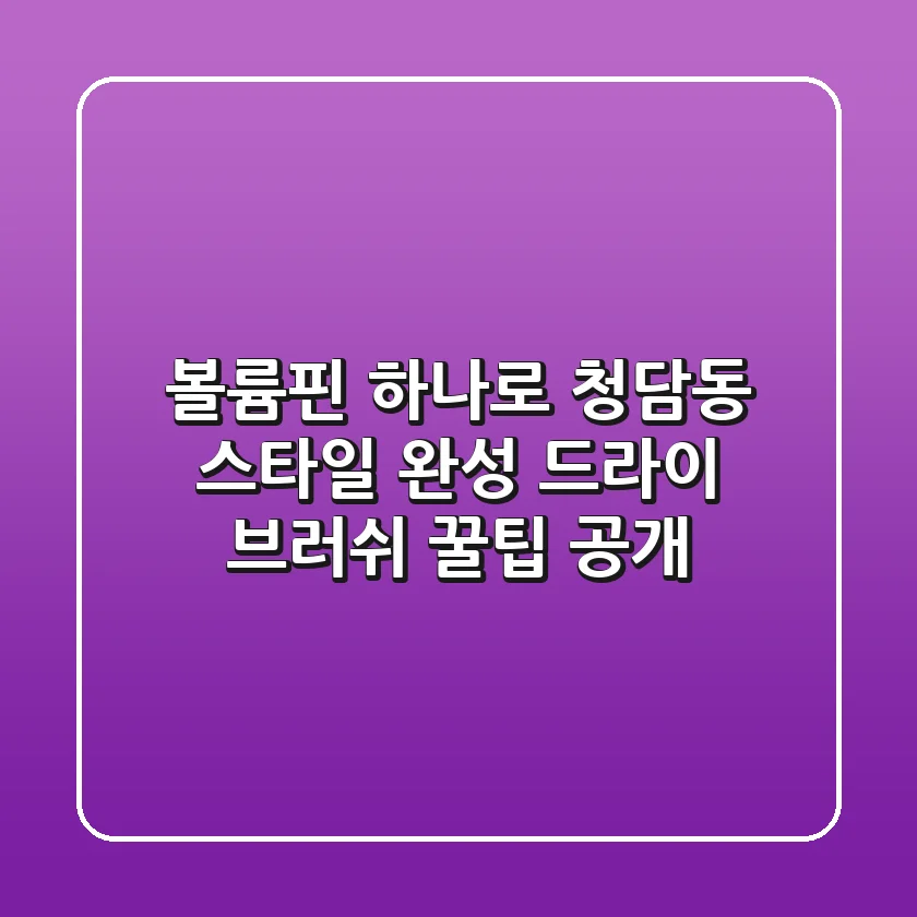 볼륨핀 하나로 청담동 스타일 완성? 드라이 브러쉬 꿀팁 공개!