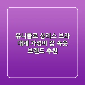 유니클로 심리스 브라 대체? 가성비 갑 속옷 브랜드 추천