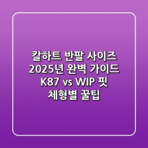 칼하트 반팔 사이즈, 2025년 완벽 가이드: K87 vs WIP, 핏 & 체형별 꿀팁