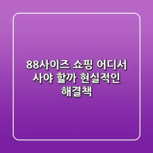 88사이즈 쇼핑, "어디서 사야 할까?" 현실적인 해결책