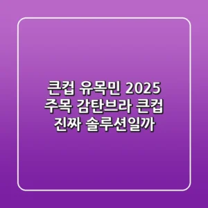 큰컵 유목민 2025 주목! 감탄브라 큰컵, 진짜 솔루션일까?