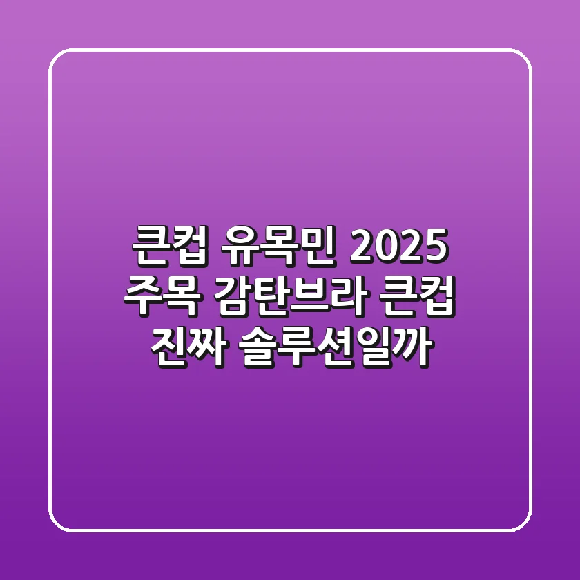 큰컵 유목민 2025 주목! 감탄브라 큰컵, 진짜 솔루션일까?