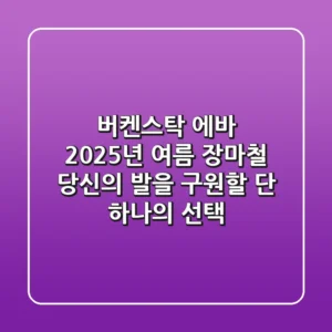 버켄스탁 에바, 2025년 여름 장마철 당신의 발을 구원할 단 하나의 선택