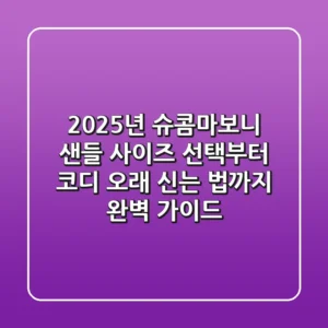 2025년 슈콤마보니 샌들: 사이즈 선택부터 코디, 오래 신는 법까지 완벽 가이드
