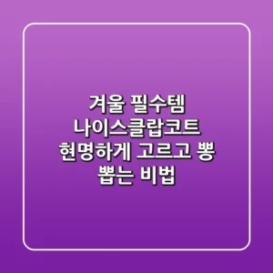 겨울 필수템 나이스클랍코트, 현명하게 고르고 뽕 뽑는 비법