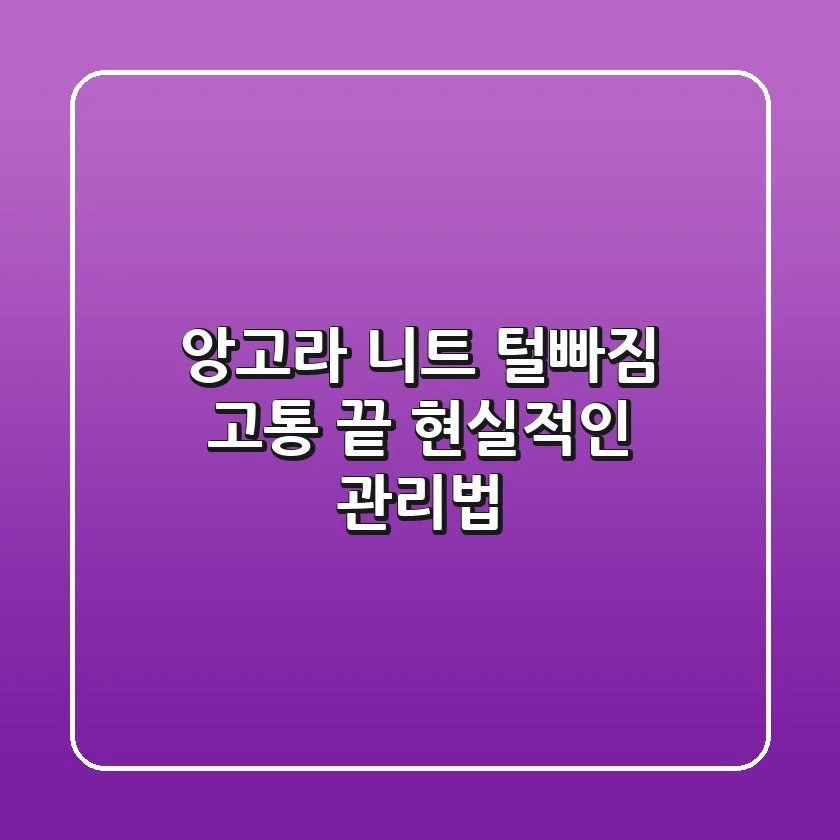 앙고라 니트 털빠짐? 고통 끝! 현실적인 관리법