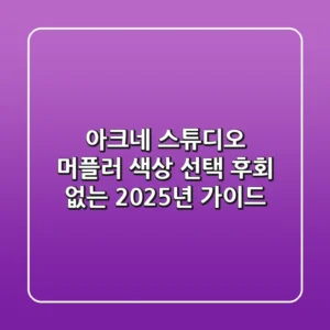 아크네 스튜디오 머플러 색상 선택, 후회 없는 2025년 가이드