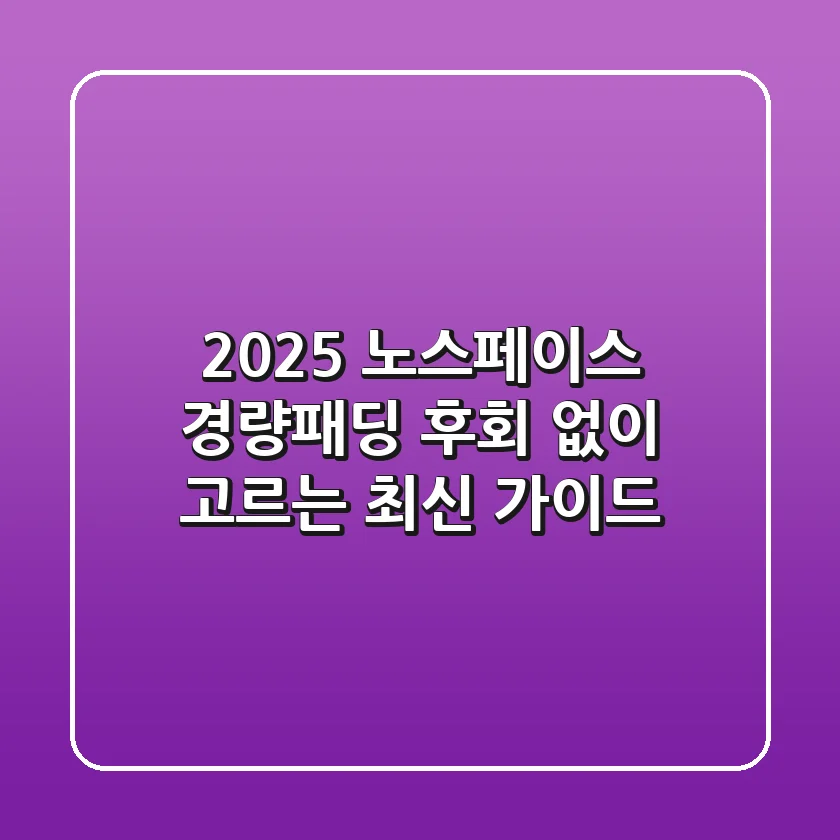 2025 노스페이스 경량패딩, 후회 없이 고르는 최신 가이드