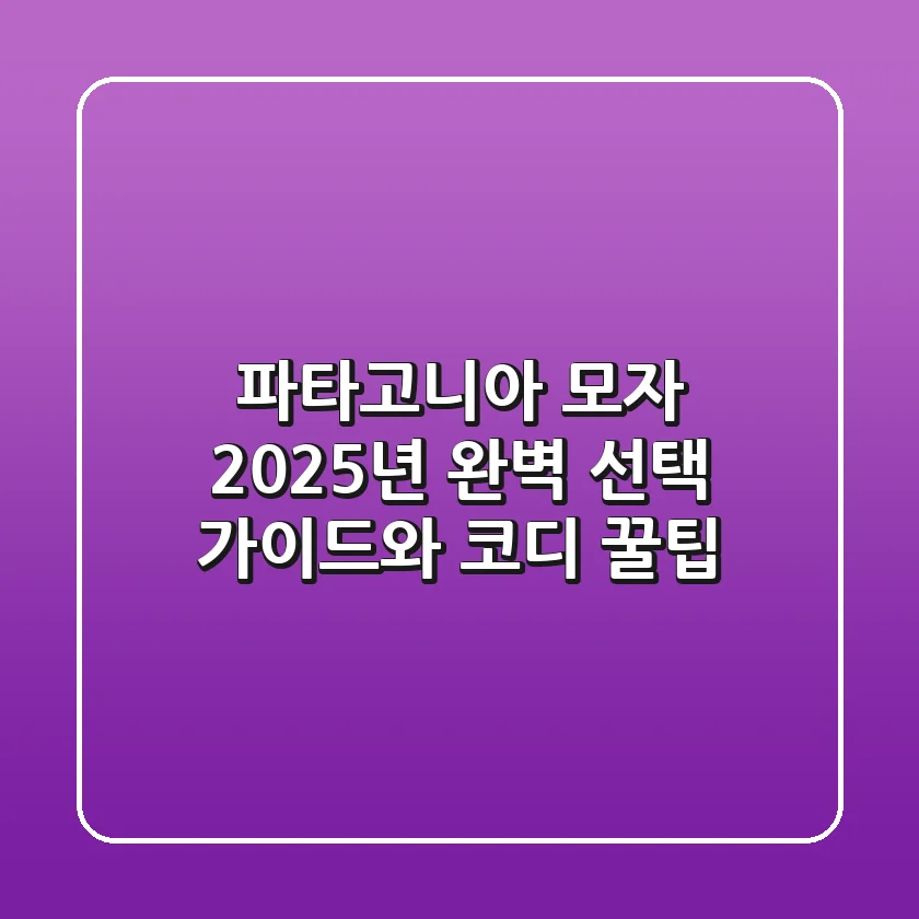 파타고니아 모자: 2025년 완벽 선택 가이드와 코디 꿀팁