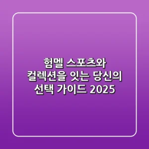 험멜, 스포츠와 컬렉션을 잇는 당신의 선택 가이드 2025