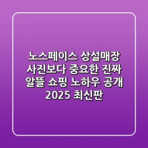 노스페이스 상설매장, 사진보다 중요한 진짜 알뜰 쇼핑 노하우 공개 (2025 최신판)