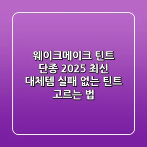 웨이크메이크 틴트 단종? 2025 최신 대체템 & 실패 없는 틴트 고르는 법