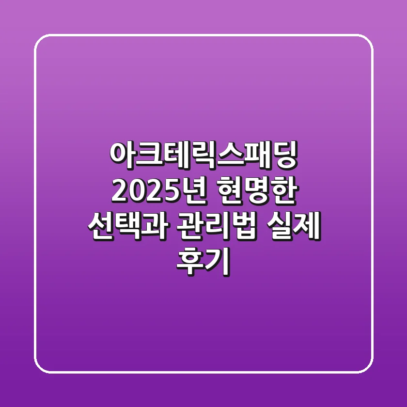 아크테릭스패딩, 2025년 현명한 선택과 관리법 (실제 후기)