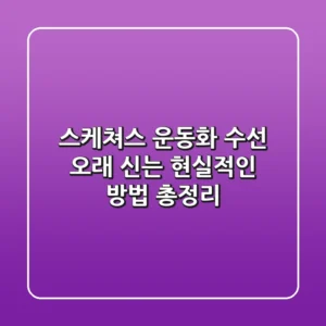 스케쳐스 운동화 수선, 오래 신는 현실적인 방법 총정리!