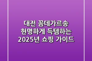 대전 꼼데가르송, 현명하게 득템하는 2025년 쇼핑 가이드
