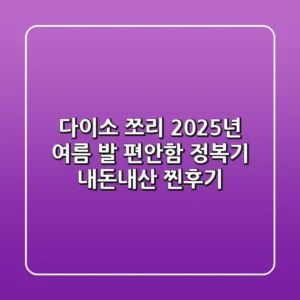 다이소 쪼리, 2025년 여름 발 편안함 정복기 (내돈내산 찐후기)