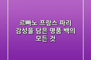 르빠노 프랑스: 파리 감성을 담은 명품 백의 모든 것