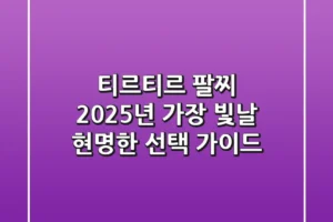 티르티르 팔찌, 2025년 가장 빛날 현명한 선택 가이드